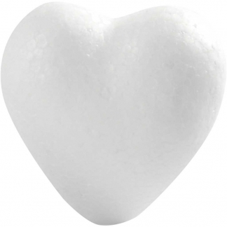 Hjerte, hvid, H: 6 cm, 50 stk./ 1 pk.