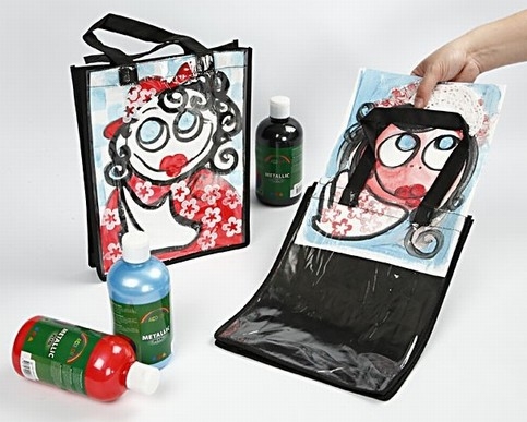 Taske med plastfront