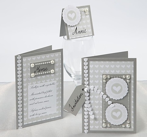 Bryllupskort med Skagen papir