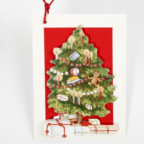 3D kort med juletræ