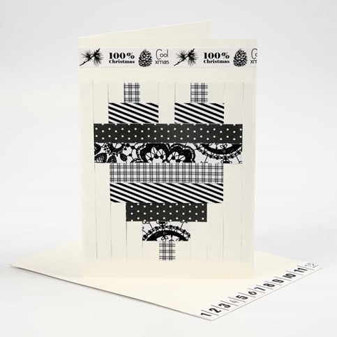Dobbeltkort med fletmotiv i papir fra Vivi Gade Design