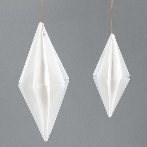 Rektangulær papirdiamant i vellum origamipapir fra Vivi Gade Design