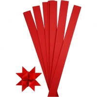 Stjernestrimler, L: 73 cm, diam. 11,5 cm, B: 25 mm, rød, 100strimler/ 1 pk.