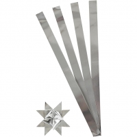 Stjernestrimler, L: 73 cm, diam. 11,5 cm, B: 25 mm, sølv, 100strimler/ 1 pk.