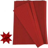 Stjernestrimler, L: 45 cm, B: 10 mm, diam. 4,5 cm, rød, 500strimler/ 1 pk.