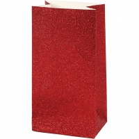 Papirposer, H: 17 cm, str. 6x9 cm, 200 g, rød, 8stk./ 1 pk.