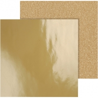 Designpapir , 30,5x30,5 cm, 120+128 g, guld, 2ark/ 1 pk.