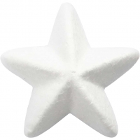 Stjerne, B: 6 cm, hvid, 50stk./ 1 pk.
