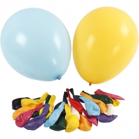 Balloner, diam. 43 cm, ass. farver, 50stk./ 1 pk.