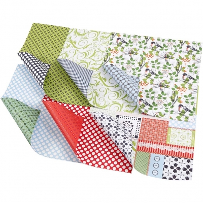 Designpapir, ark 30,5x30,5 cm, 120 g, 30 ass. ark/ 1 pk.