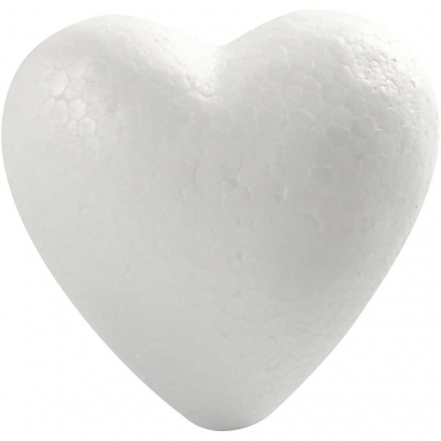 Hjerte, H: 8 cm, D: 4,5 cm, B: 8 cm, hvid, 50 stk./ 1 pk.