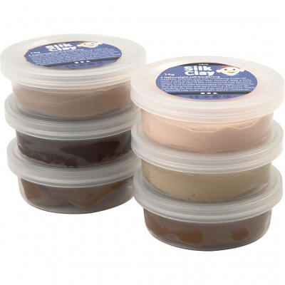 Silk Clay®, skin colours, 6x14g/ 1 pk.