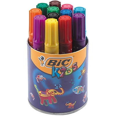 BIC Decoralo Jumbotusch, streg 4 mm, ass. farver, 12stk./ 1 ds.