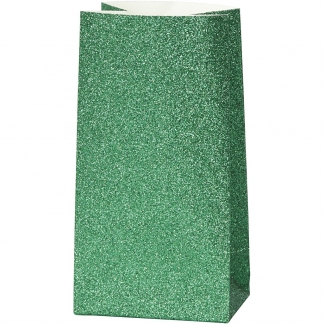 Papirposer, H: 17 cm, str. 6x9 cm, 150 g, grøn, 8 stk./ 1 pk.