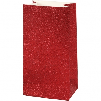 Papirposer, H: 17 cm, str. 6x9 cm, 200 g, rød, 8 stk./ 1 pk.