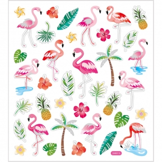 Stickers, flamingo, 15x16,5 cm, 1 ark