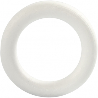 Ring, str. 12 cm, tykkelse 20 mm, hvid, 1 stk.