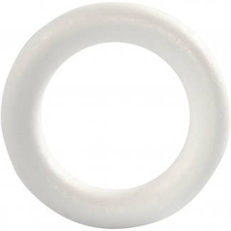 Ring, str. 17 cm, tykkelse 30 mm, hvid, 1 stk.