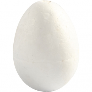 Æg, H: 6 cm, hvid, 5 stk./ 1 pk.