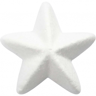 Stjerne, B: 6 cm, hvid, 50 stk./ 1 pk.